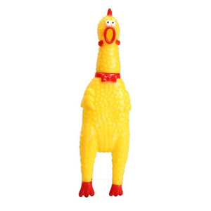 Yellow Rubber Screaming Chicken Pet Dog Toy Puppy Chew Squeak Venting Toys