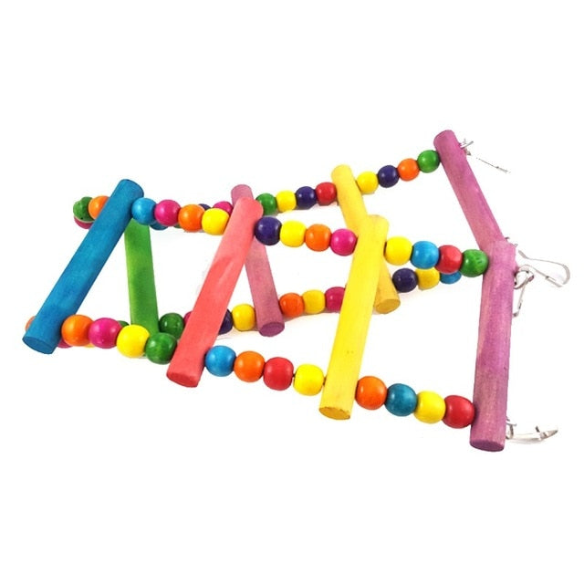 Bird Parrot Wood Colorful Climbing Ladder toy