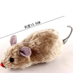 Hot Creative Funny Clockwork Spring Power Plush Mouse Toy Cat